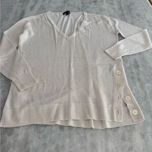 J. Crew Cream Knit Sweater with side buttons (both sides)